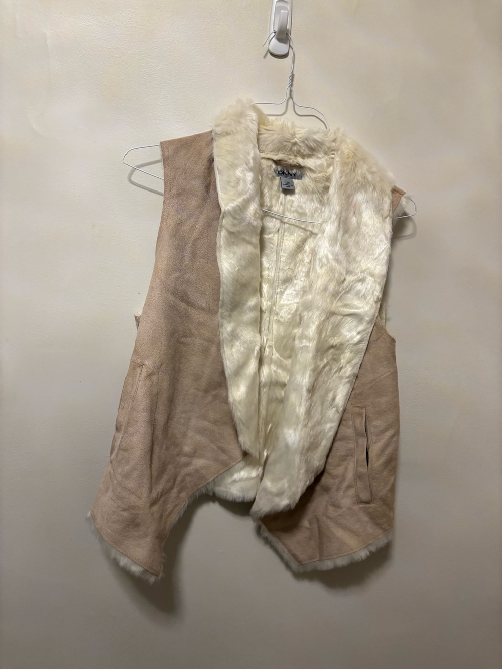 DKNY faux fur vest